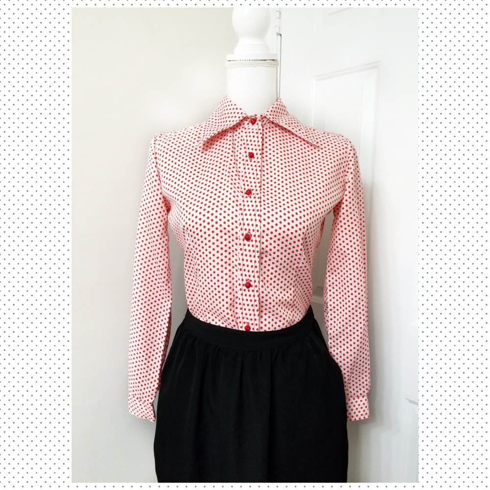 VINTAGE 70'S secretary blouse